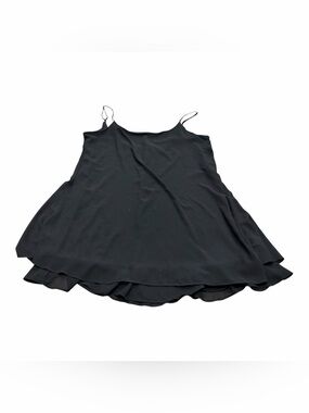 Want And Need Women’s Flowy Long Tank Top Tunic Or Dress Spaghetti Strap, Black